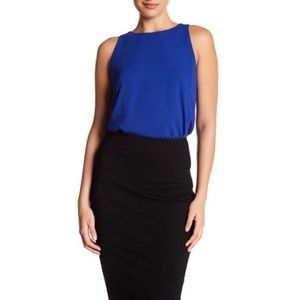 Vince Camuto Pleat Back Core Blouse Lapis Blue Size Medium NWT